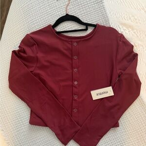 Montce Maroon Button-Down Cardi